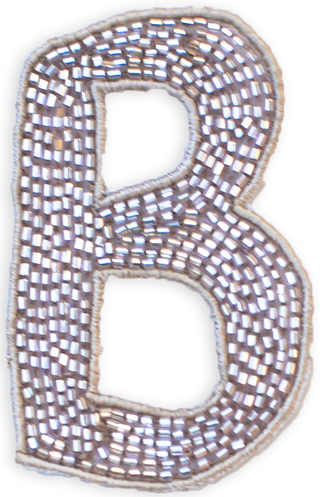 Beaded Letter in Champagne  Lingua Franca NYC OS B 