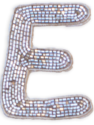 Beaded Letter in Champagne  Lingua Franca NYC OS E 