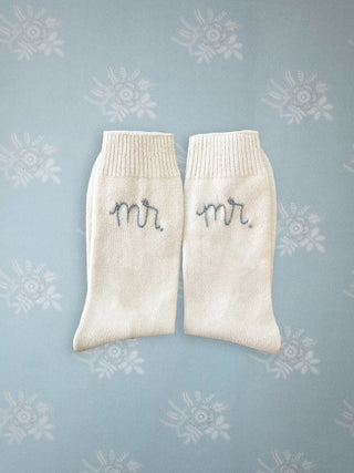 Mr. and Mrs. Socks Sweater Lingua Franca NYC Cream  
