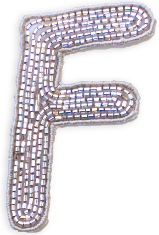Beaded Letter in Champagne  Lingua Franca NYC OS F 