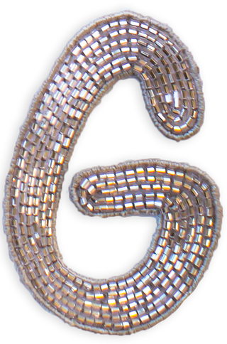 Beaded Letter in Champagne  Lingua Franca NYC OS G 