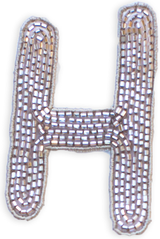 Beaded Letter in Champagne  Lingua Franca NYC OS H 