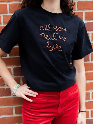 "all you need is love" T-Shirt  Lingua Franca NYC Black XS 