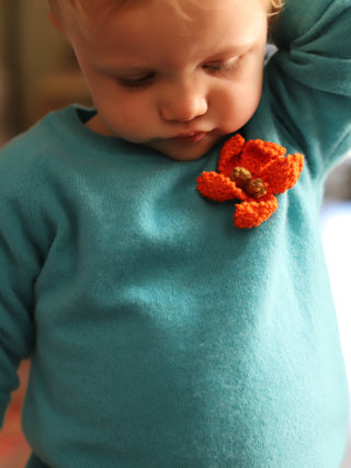 Crochet Flowers Kids Crewneck Sweater Lingua Franca NYC   