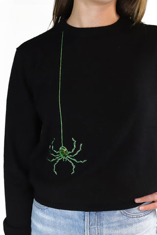 Beaded Spider Sweater LINGUA FRANCA NYC