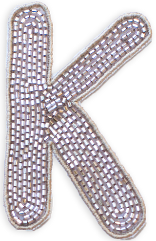 Beaded Letter in Champagne  Lingua Franca NYC OS K 