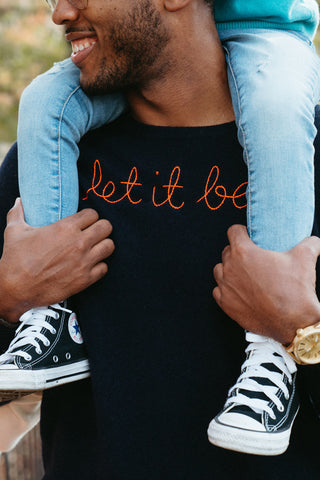"let it be" Crewneck Sweater Lingua Franca NYC   