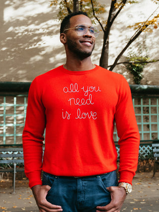 "all you need is love" Crewneck Sweater Lingua Franca NYC   