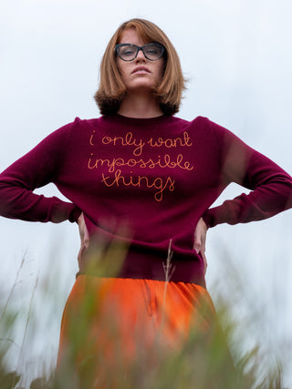 "i only want impossible things" Crewneck  Lingua Franca NYC   