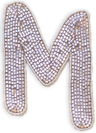 Beaded Letter in Champagne  Lingua Franca NYC OS M 