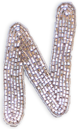 Beaded Letter in Champagne  Lingua Franca NYC OS N 