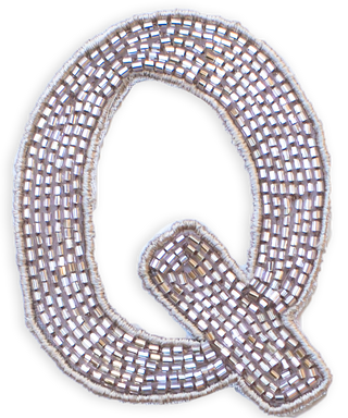 Beaded Letter in Champagne  Lingua Franca NYC OS Q 