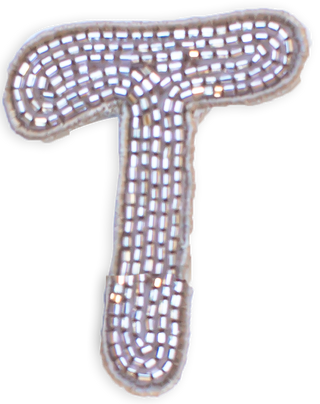 Beaded Letter in Champagne  Lingua Franca NYC OS T 