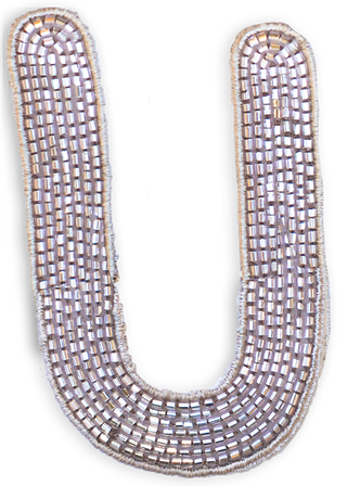 Beaded Letter in Champagne  Lingua Franca NYC OS U 