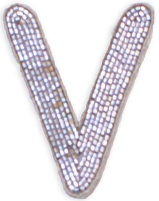 Beaded Letter in Champagne  Lingua Franca NYC OS V 
