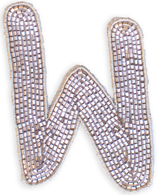Beaded Letter in Champagne  Lingua Franca NYC OS W 