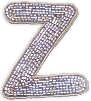 Beaded Letter in Champagne  Lingua Franca NYC OS Z 