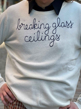 "breaking glass ceilings" Crewneck Sweater Lingua Franca NYC   