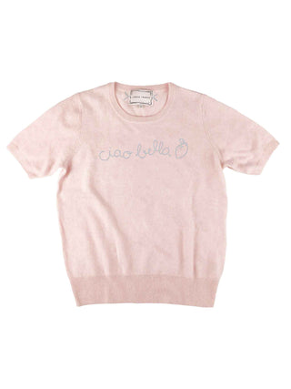 "ciao bella" Short Sleeve Sweater Lingua Franca NYC   
