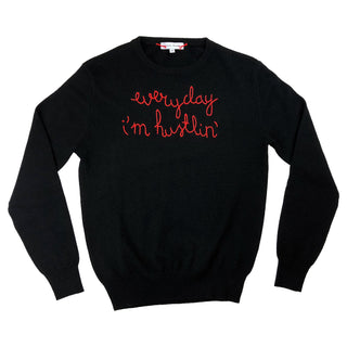 "everyday i'm hustlin'" Donation Lingua Franca NYC Black XS 