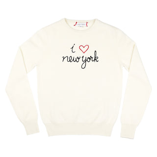 "I heart new york" Crewneck  Lingua Franca NYC Cream XS 