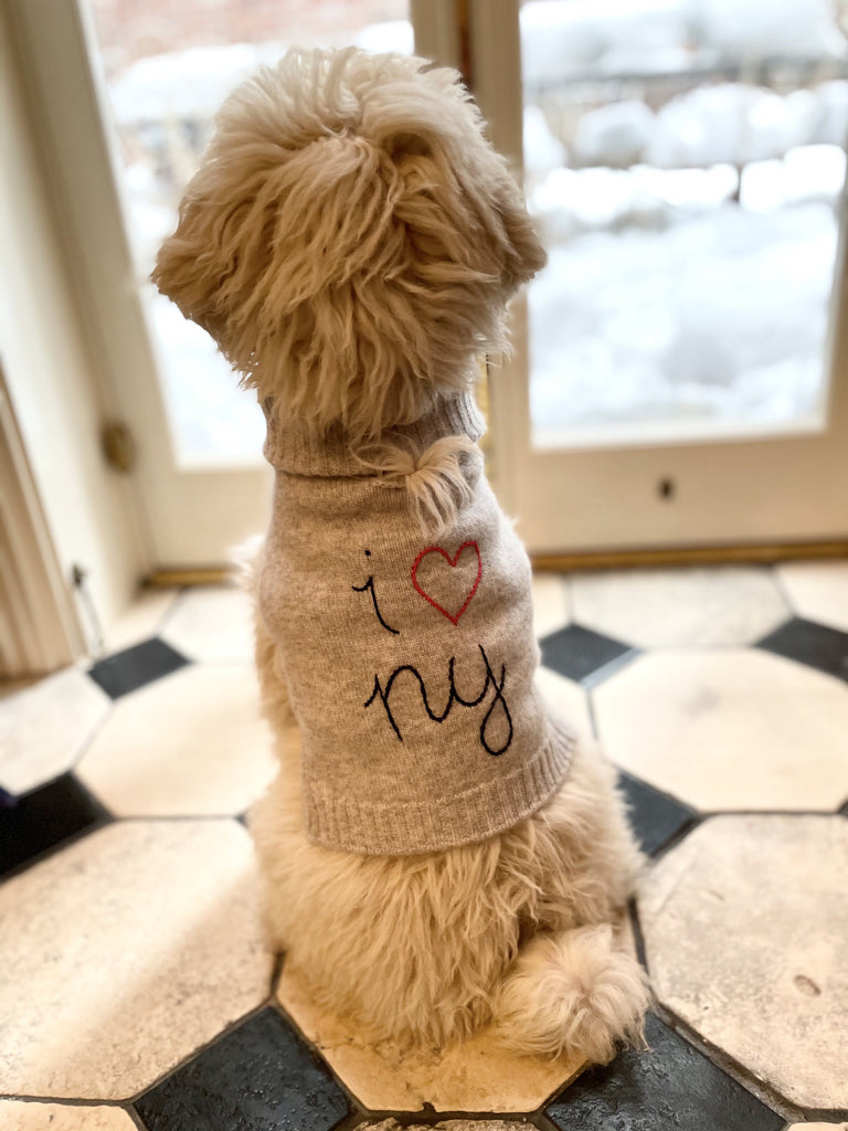 "i heart ny" Dog Sweater Pets Lingua Franca NYC Smoke XS 