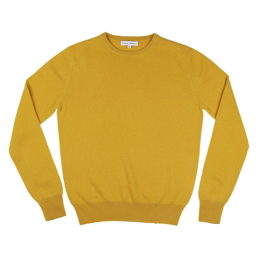 "in dolly we trust" Sweater Lingua Franca NYC Mustard XS 