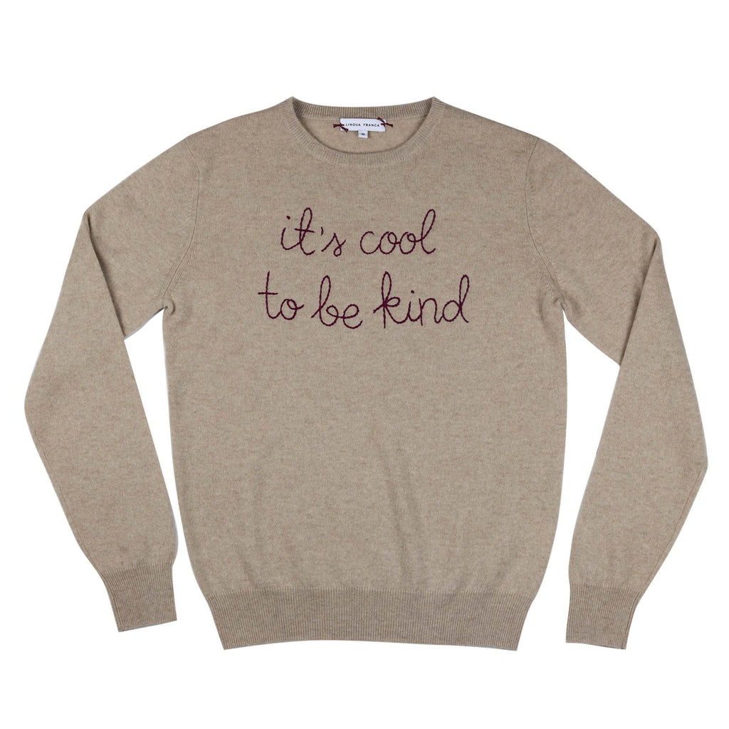 "it's cool to be kind" Donation Lingua Franca NYC Inc. Oatmeal XS 