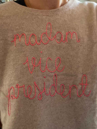 "madam vice president" Crewneck Sweater Lingua Franca NYC Inc.   