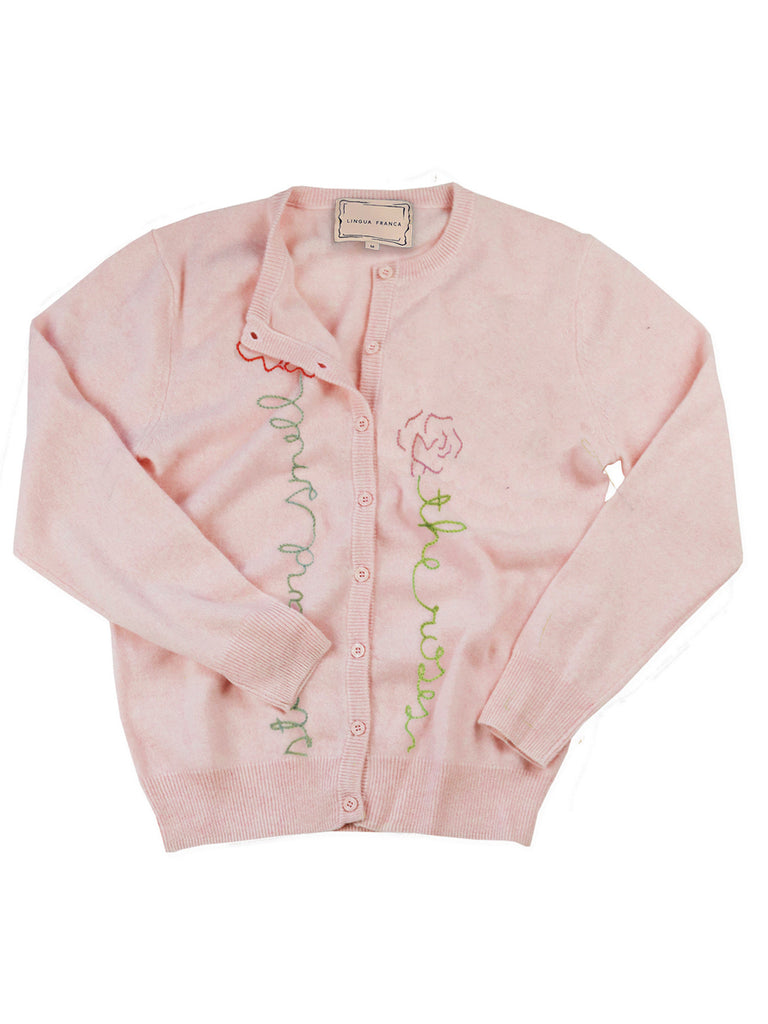 stop and smell the roses, marled peony cardigan