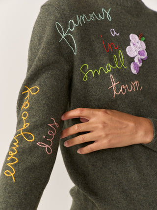 Small Town Crewneck Sweater Lingua Franca NYC   