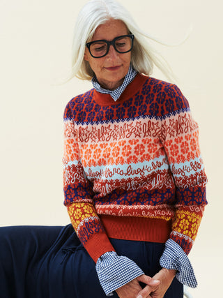 LF Logo Jacquard Pullover Fall 22 LINGUA FRANCA NYC