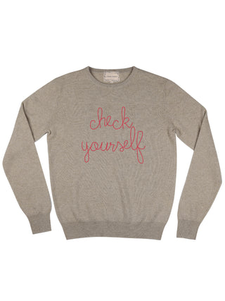 Katie Couric's "check yourself" Crewneck Sweater Donation20p Oatmeal XS 