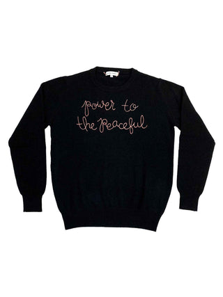 "power to the peaceful" Crewneck Donation Lingua Franca NYC   