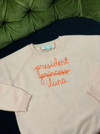 "president princess" Kids' Crewneck Sweater Lingua Franca NYC   