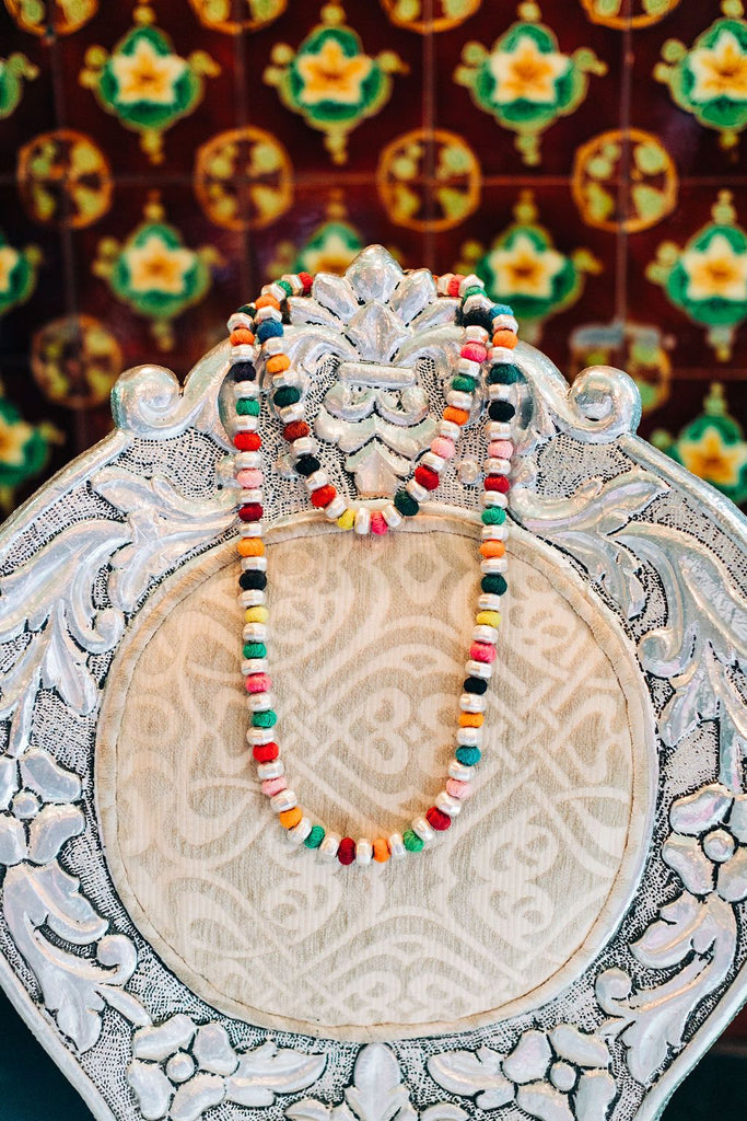 Rainbow Bead Necklace jewelry Lingua Franca NYC 