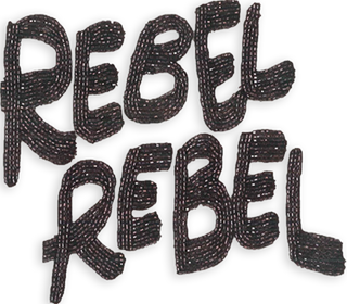 "rebel rebel" Patch  Lingua Franca NYC M Eggplant 