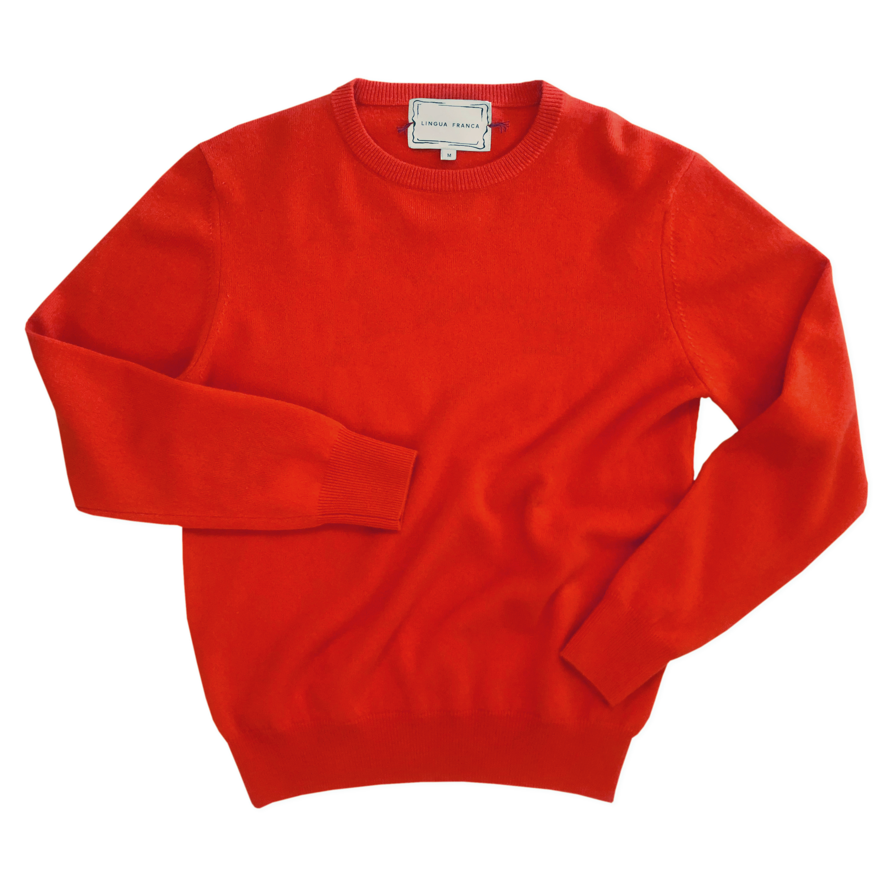 Mens red hot sale crew neck sweater