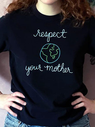 "respect your mother" Short Sleeve T-shirt Donation Lingua Franca NYC   
