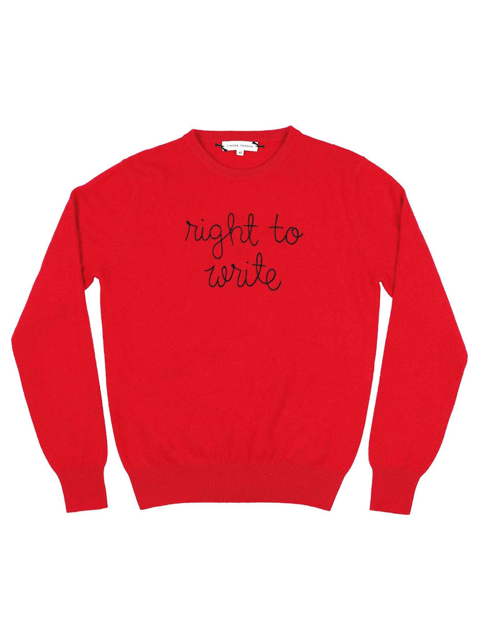 Lingua Franca Cashmere Sweater With Writing Lingua Franca
