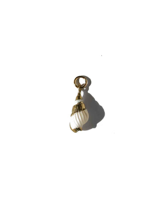Small Seashell Charm, White Jewelry Lingua Franca NYC   
