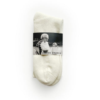 Cashmere Socks, Sans Stitching Socks Lingua Franca NYC Cream  