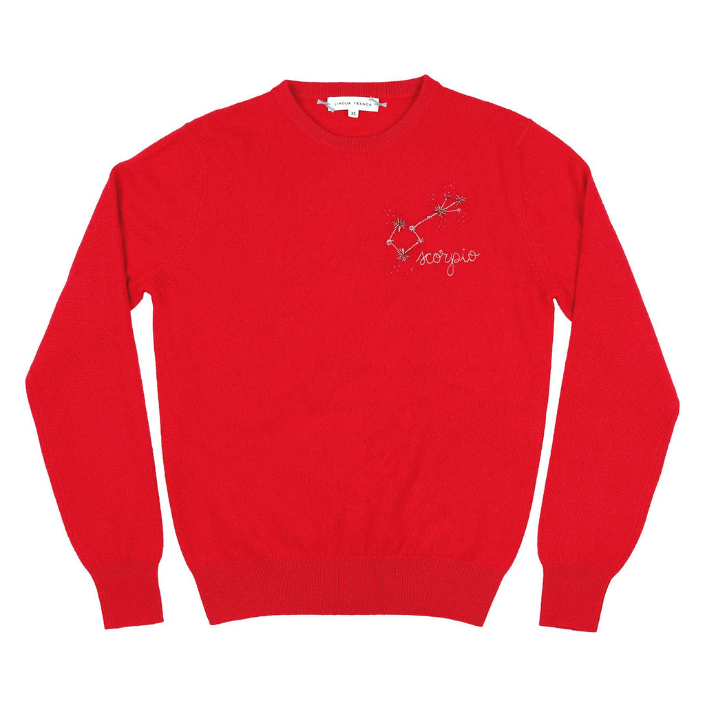 Zodiac Sweater Lingua Franca NYC Red XS 